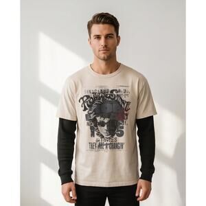 Lucky Brand Rolling Stones Graphic Layered Long Sleeve T-Shirt XL